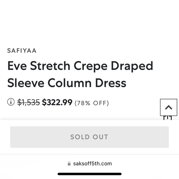 SAFIYAA Eve Stretch Crepe Draped Sleeve Column Dress 10 - Picture 2 of 16